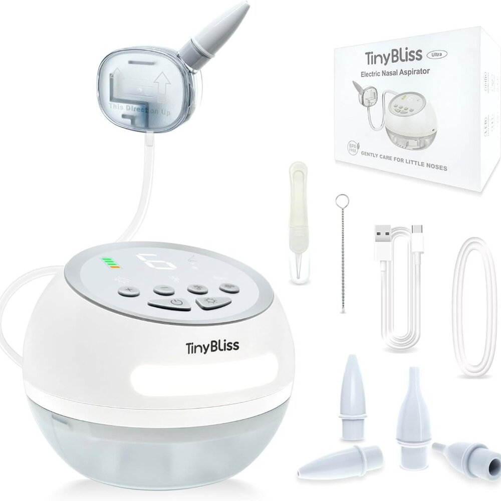 TinyBliss Baby Nasal Aspirator, 75kpa Poweful Suction, High Flow Electric